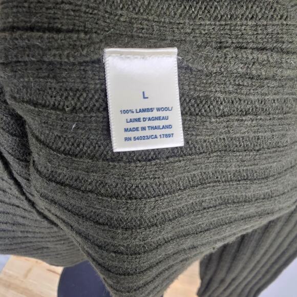 Vintage Polo Jeans Co. Ralph Lauren Lambswool Sweater Green Rib Knit Men’s L Y2K - Picture 4 of 4